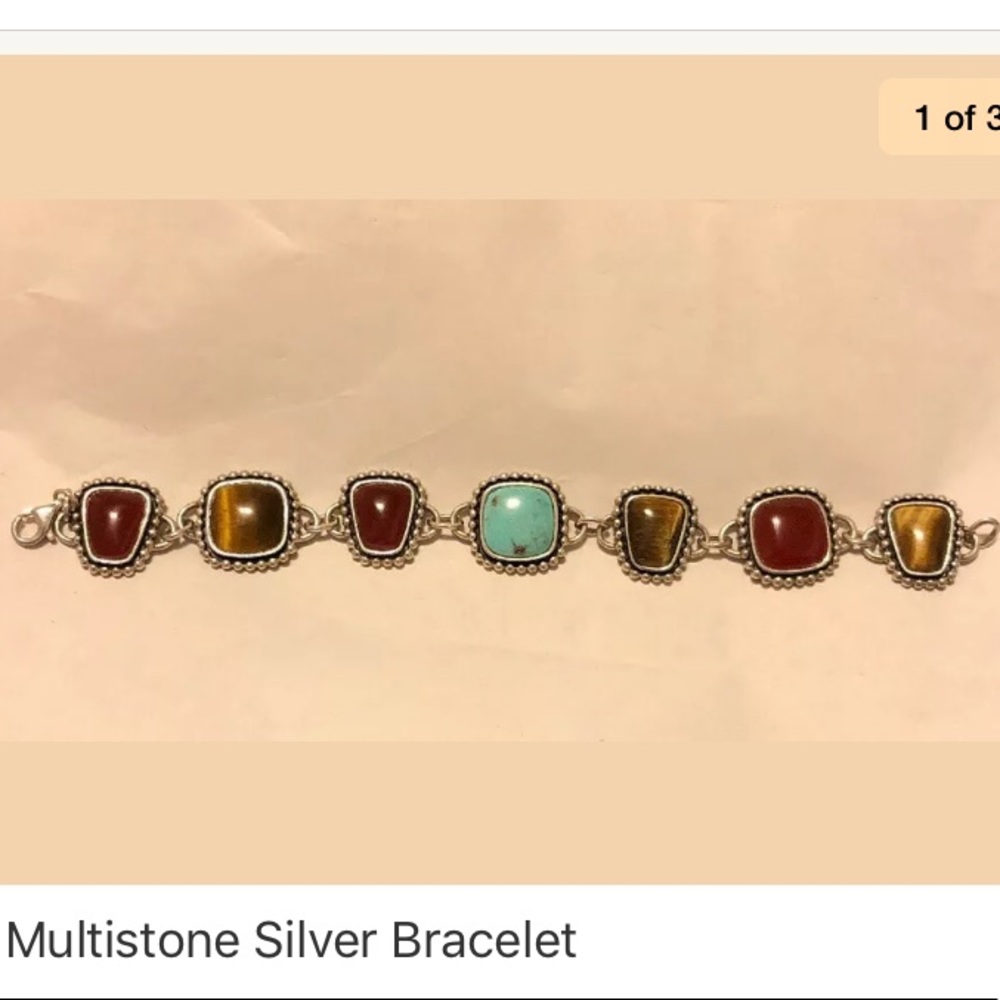Gorgeous multi stone sterling silver bracelet